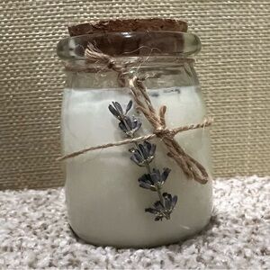 Premium Hand Poured White Soy Wax Candle with Lavender Accent